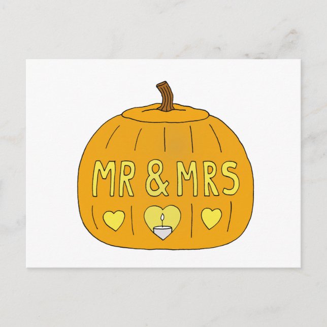 Postal Halloween Romántico Sr y Sra  (Anverso)