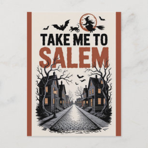 Postal Halloween Salem Massachusetts Witch Lover Spooky