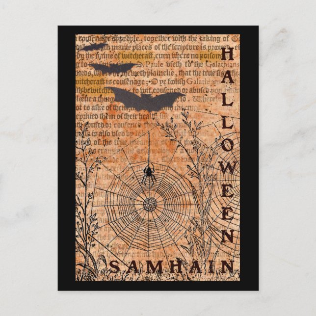 Postal Halloween Samhain Spider Webs (Anverso)