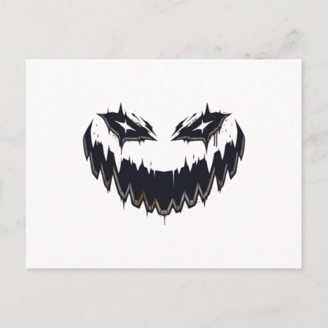 Postal Halloween Scary Evil Pumpkin Funny Pumpkin Head Cl (Anverso)