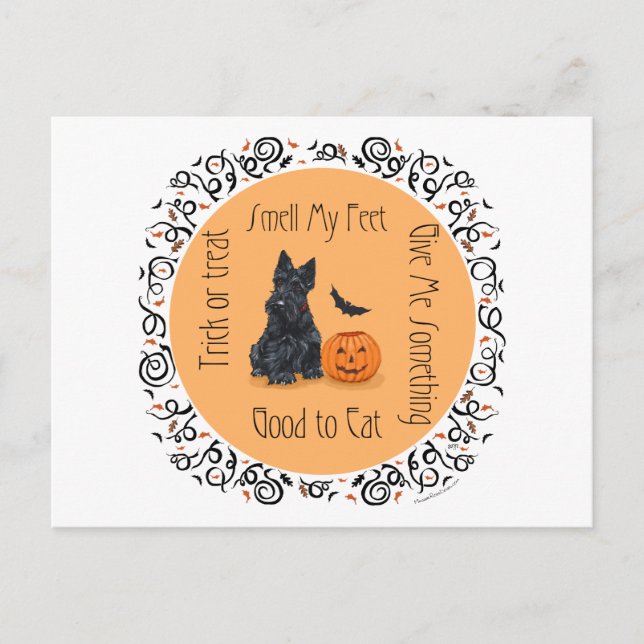 Postal Halloween Scottish Terrier (Anverso)