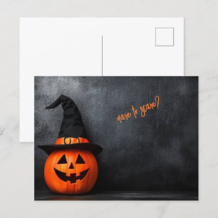 Postal Halloween se atreve a asustar calabaza