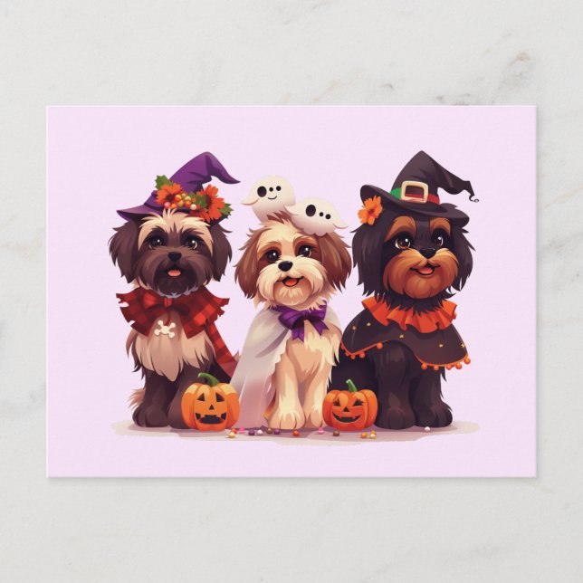 Postal Halloween Shih Tzu Dogs (Anverso)