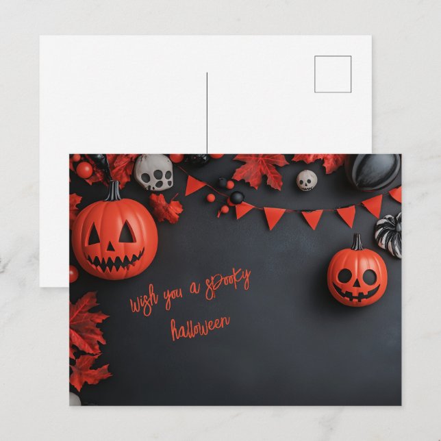 Postal Halloween Skull (Anverso / Reverso)