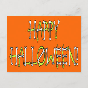 Postal Halloween Snakes and Bones Text
