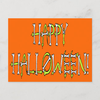 Postal Halloween Snakes and Bones Text
