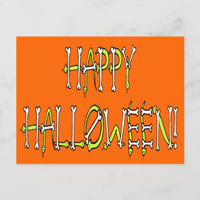 Postal Halloween Snakes and Bones Text (Anverso)