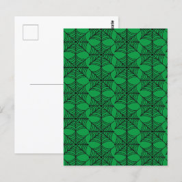 Postal Halloween Spider Webs on Green