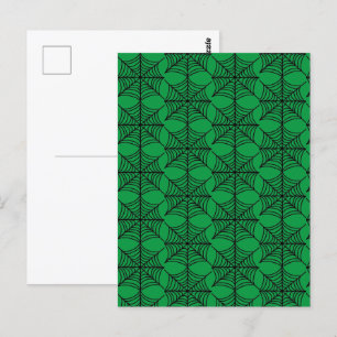 Postal Halloween Spider Webs on Green