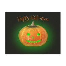 Halloween Spooktacular Calabaza sonríe luz verde