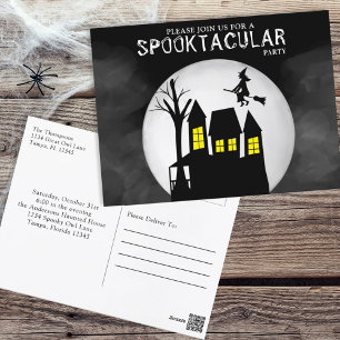 Postal Halloween Spooktacular Spooky Haunty House Witch