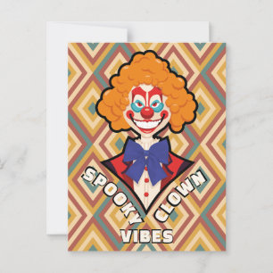 Postal Halloween Spooky Clown Retro Creepy Coloroso