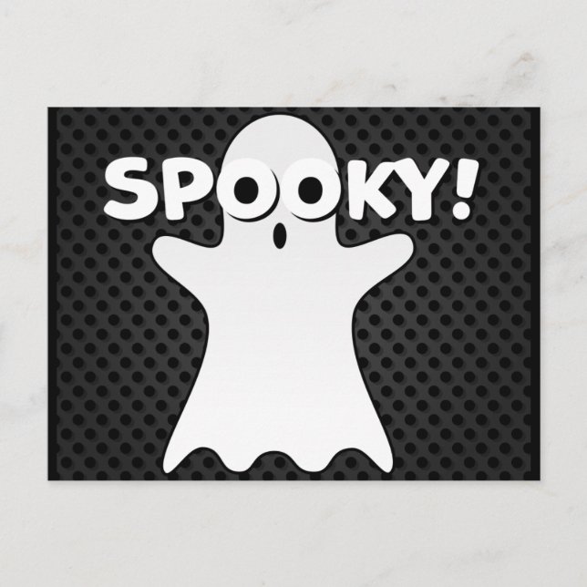 Postal Halloween Spooky Ghost Black (Anverso)