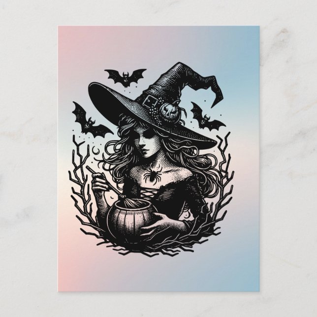 Postal Halloween Spooky Witch (Anverso)