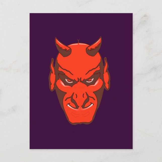 Postal Halloween Teufelskopf devile (Anverso)