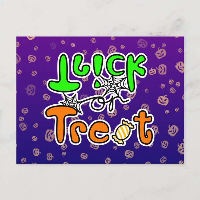 Postal Halloween Truco o Trato (Anverso)