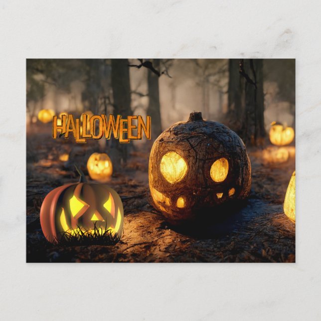 Postal Halloween Very Scary Carved Pumpkins (Anverso)
