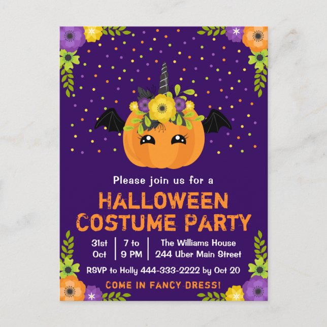 Postal Halloween Vestido Vestido Vestido Fiesta Púrpura P (Anverso)