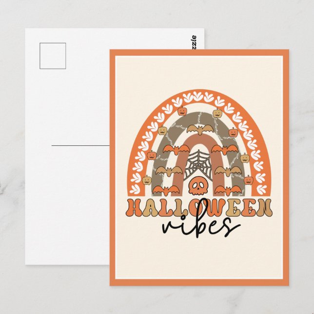 Postal Halloween Vibes Boho Rainbow Fall Halloween (Anverso / Reverso)