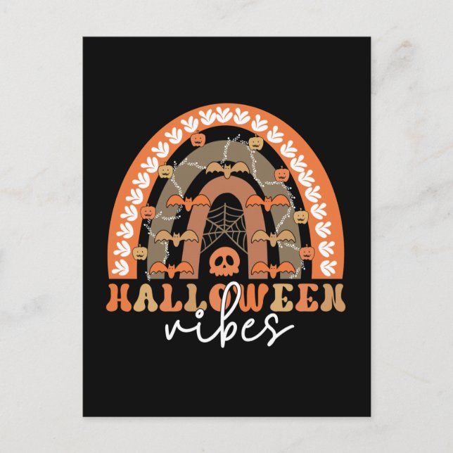 Postal Halloween Vibes Boho Rainbow Fall Spooki (Anverso)