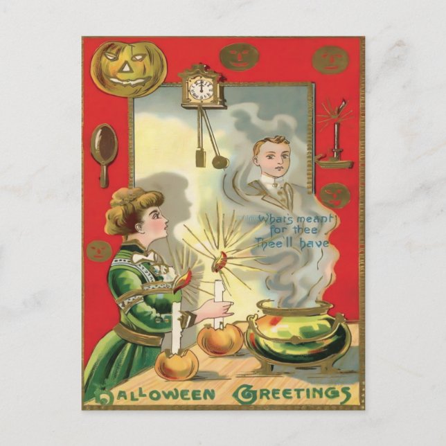 Postal Halloween vintage (Anverso)
