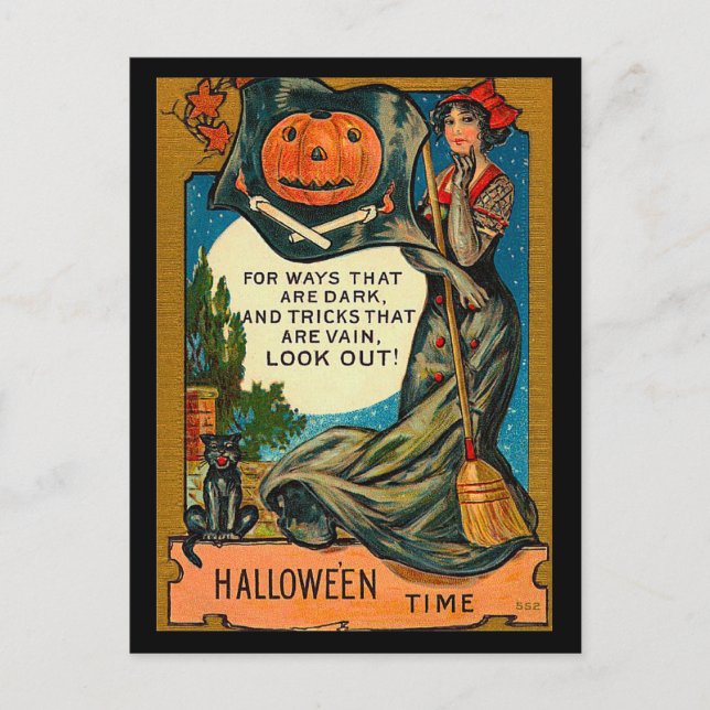 Postal Halloween vintage (Anverso)