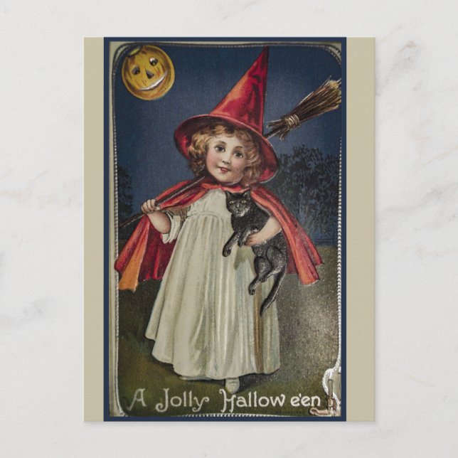 Postal Halloween vintage (Anverso)