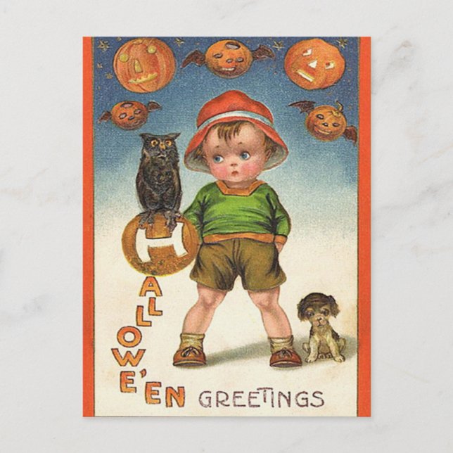 Postal Halloween vintage (Anverso)
