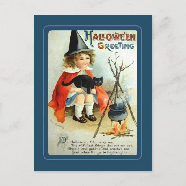 Postal Halloween vintage (Anverso)