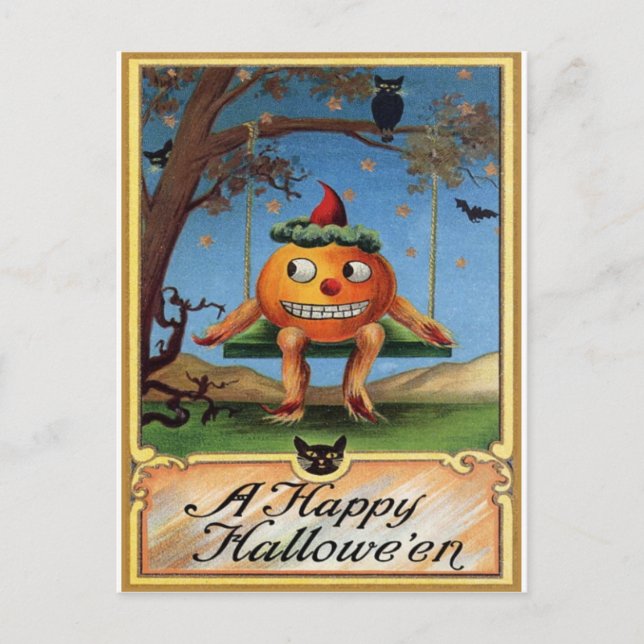 Postal Halloween vintage (Anverso)