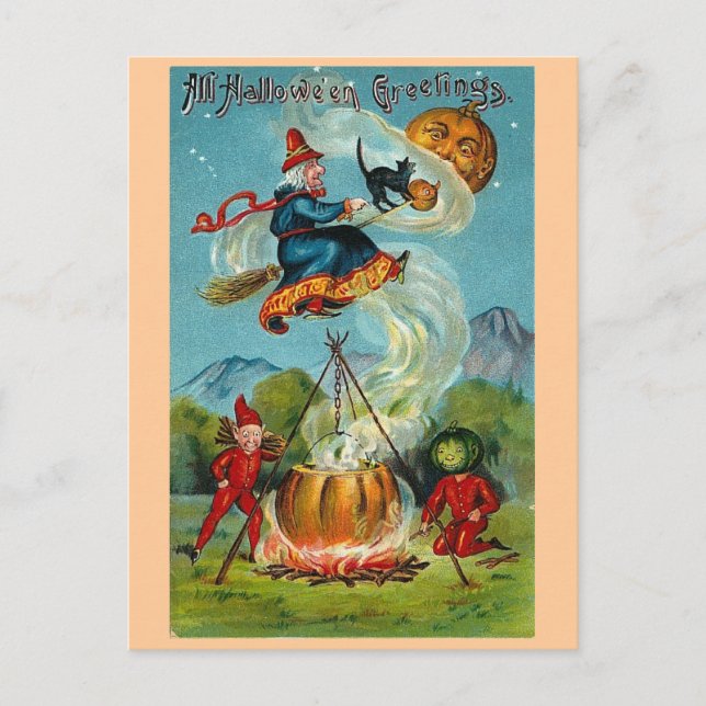 Postal Halloween vintage (Anverso)