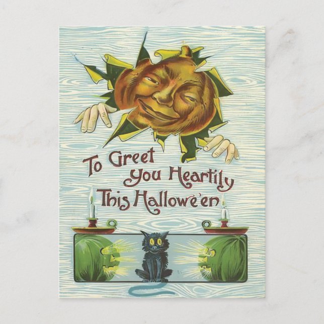 Postal Halloween vintage (Anverso)