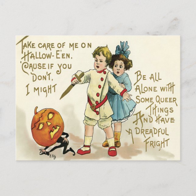 Postal Halloween vintage (Anverso)