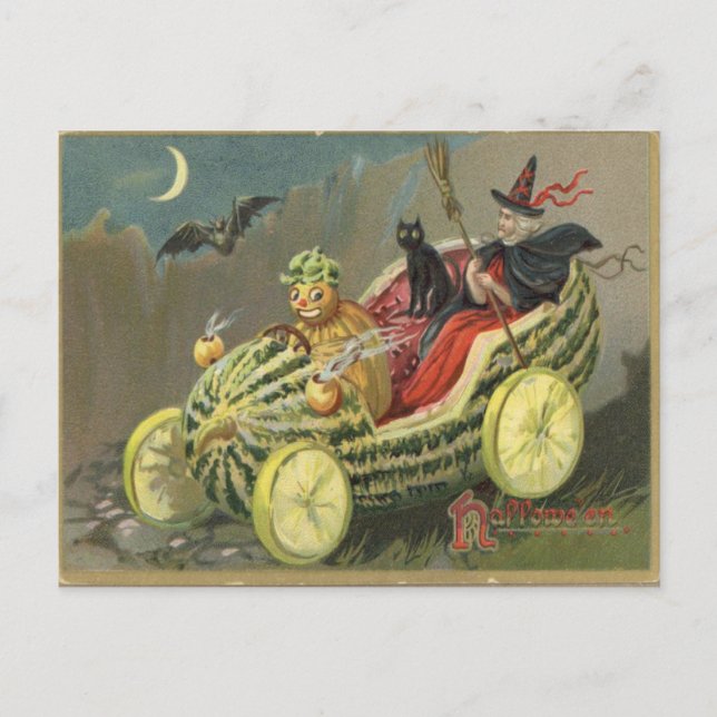 Postal Halloween vintage (Anverso)