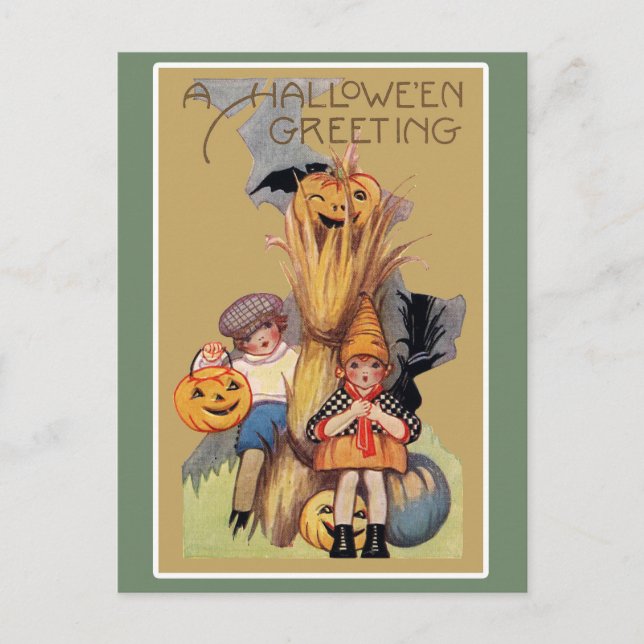 Postal Halloween vintage (Anverso)