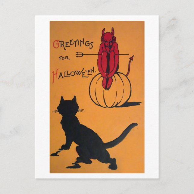Postal Halloween vintage (Anverso)