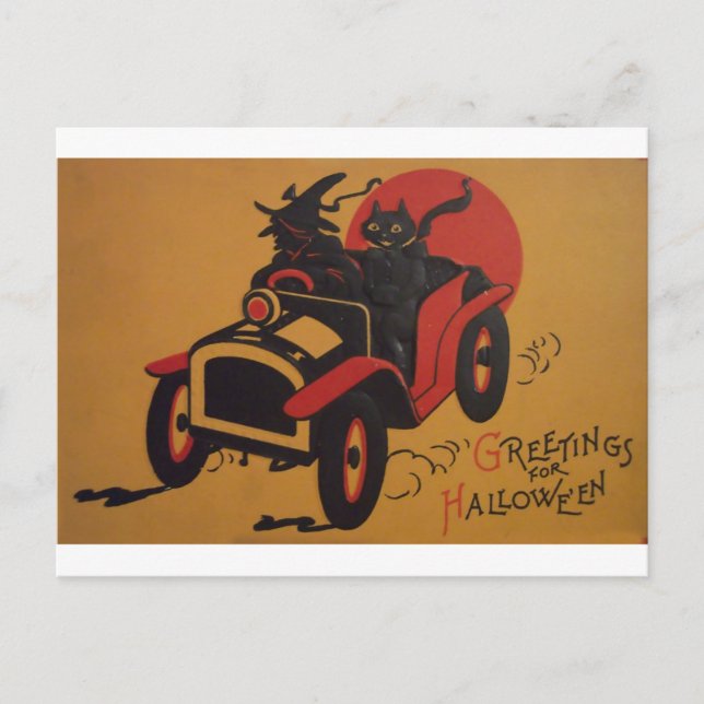 Postal Halloween vintage (Anverso)