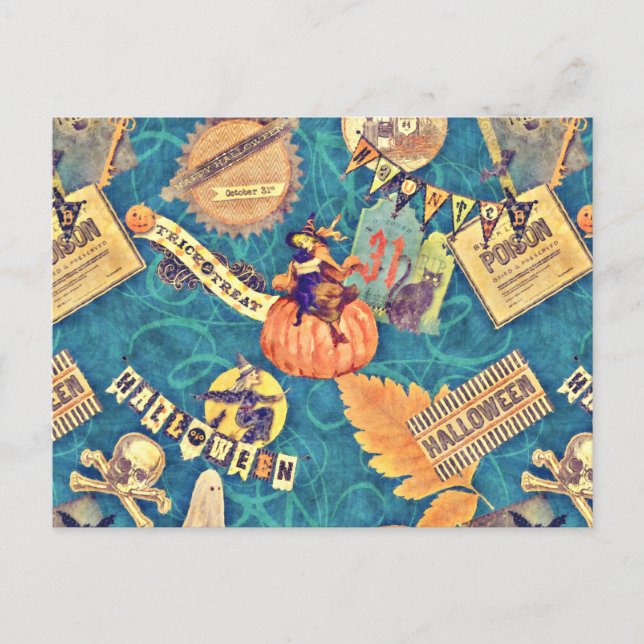 Postal Halloween vintage (Anverso)