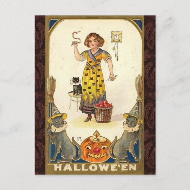 Postal Halloween vintage preparado para el Fiesta (Anverso)