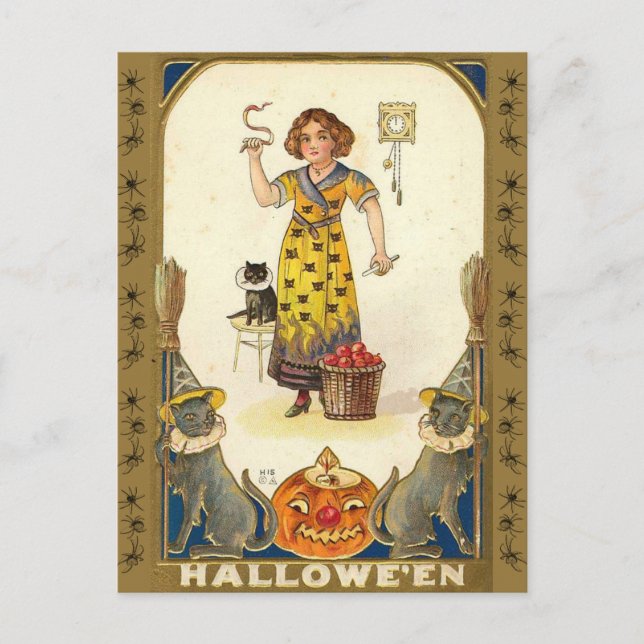 Postal Halloween Vintage Snys Priestess (Anverso)