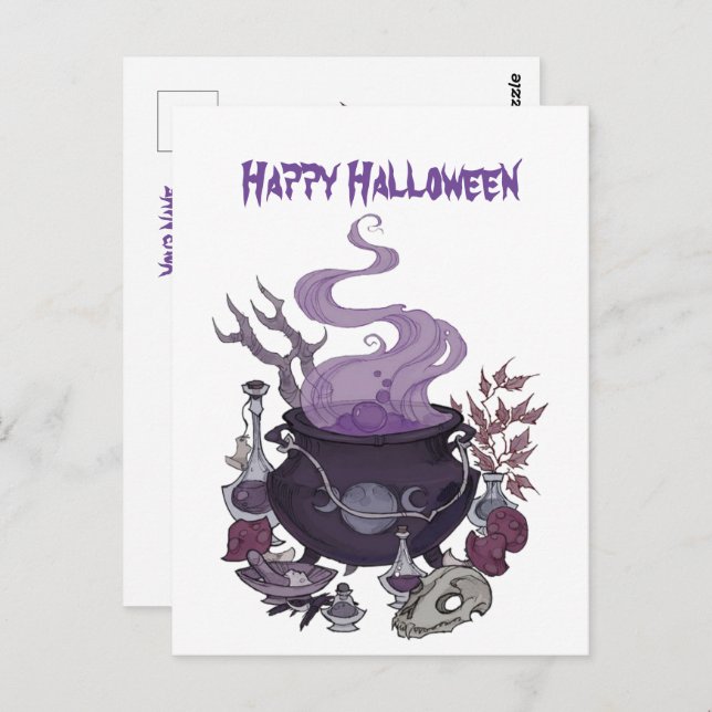 Postal Halloween Witch Brew (Anverso / Reverso)