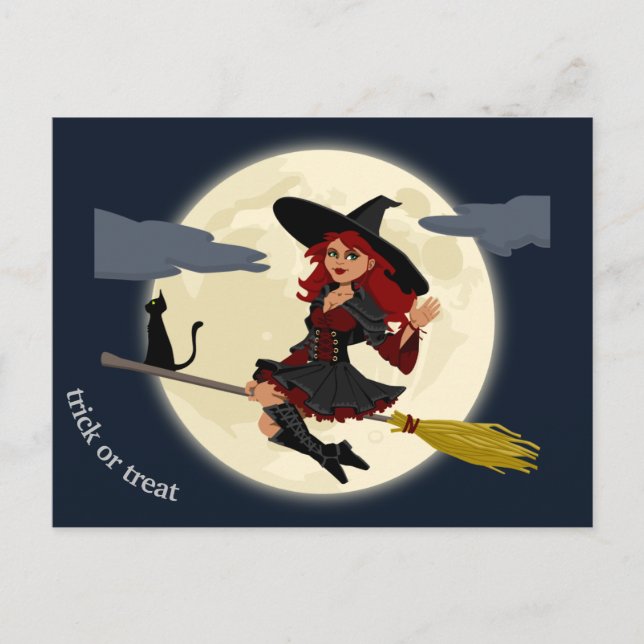 Postal Halloween Witch Design (Anverso)
