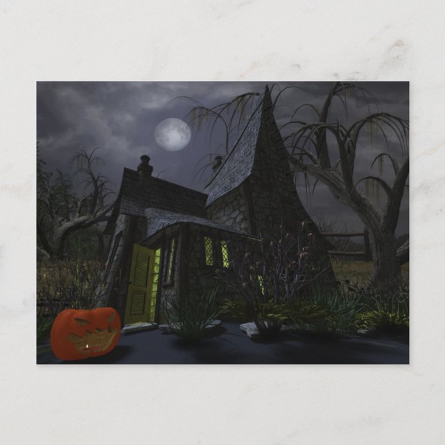 Postal Halloween Witch House (Anverso)