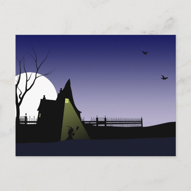 Postal Halloween Witch House (Anverso)