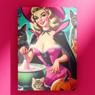 Postal Halloween Witch Pin up