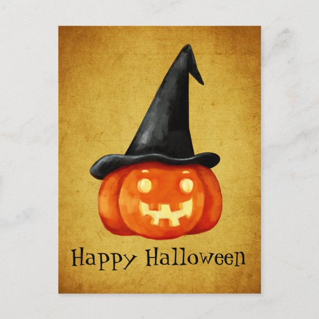 Postal Halloween Witch Pumpkin (Anverso)
