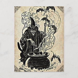 Postal Halloween Witches Cauldron