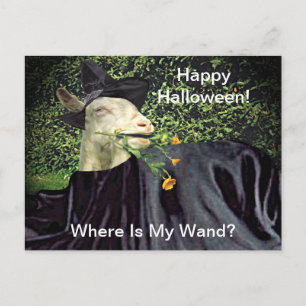 Postal Halloween Wizard Goat
