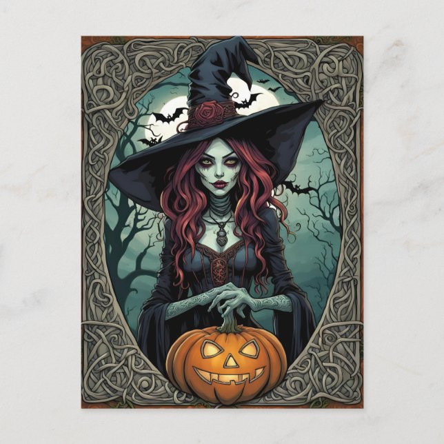 Postal Halloween Zombie Witch (Anverso)