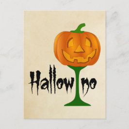 Postal Hallowino de calabaza de Vino Halloween